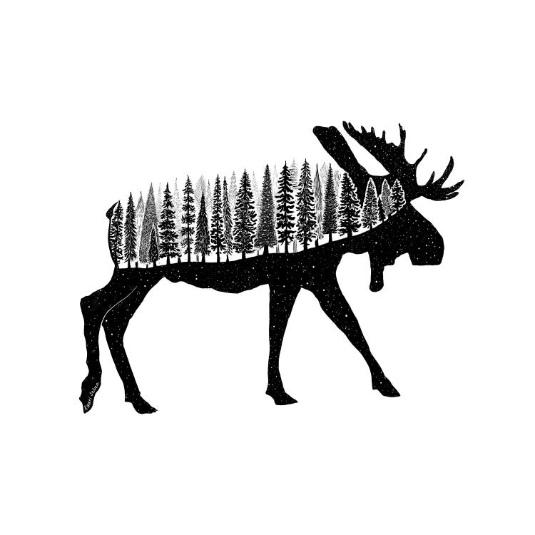 Forested Moose by Kaari Selven wall art