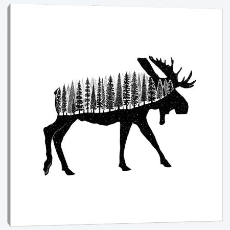 Forested Moose Canvas Print #KSI38} by Kaari Selven Art Print