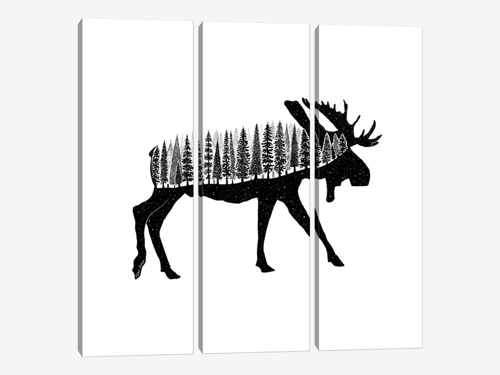Forested Moose by Kaari Selven 3-piece Art Print