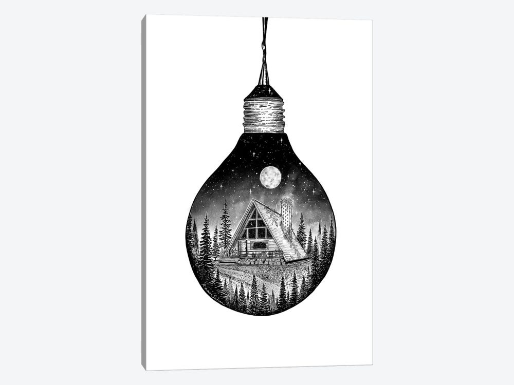 Lightbulb Cabin by Kaari Selven 1-piece Canvas Art