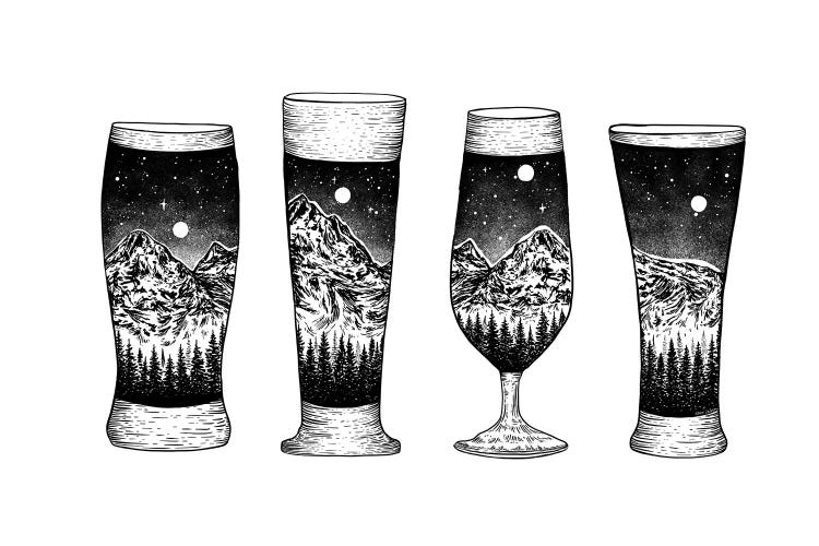 Mountain Beer Glasses Png by Kaari Selven wall art