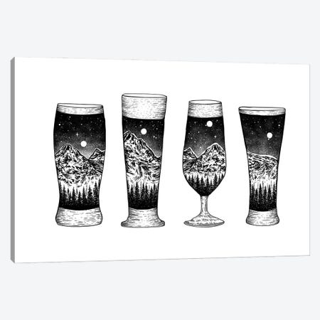 Mountain Beer Glasses Png Canvas Print #KSI49} by Kaari Selven Canvas Artwork