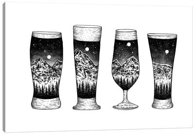 Mountain Beer Glasses Png Canvas Art Print - Outdoorsman