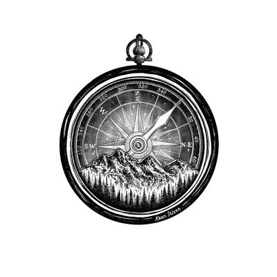 Mountain Compass by Kaari Selven framed wall art