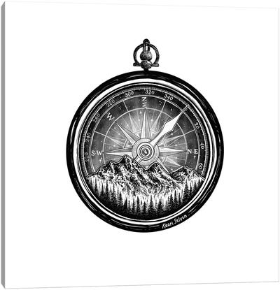 Mountain Compass Canvas Art Print - Compass Art
