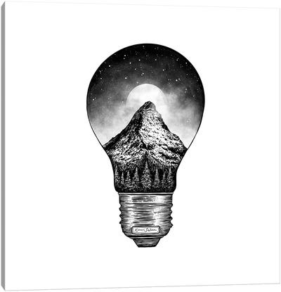 Mountain Lightbulb Canvas Art Print - Kaari Selven