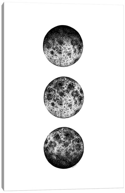 Three Moon Phases Canvas Art Print - Kaari Selven