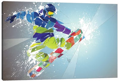 Snowboarding Canvas Art Print - Katia Skye