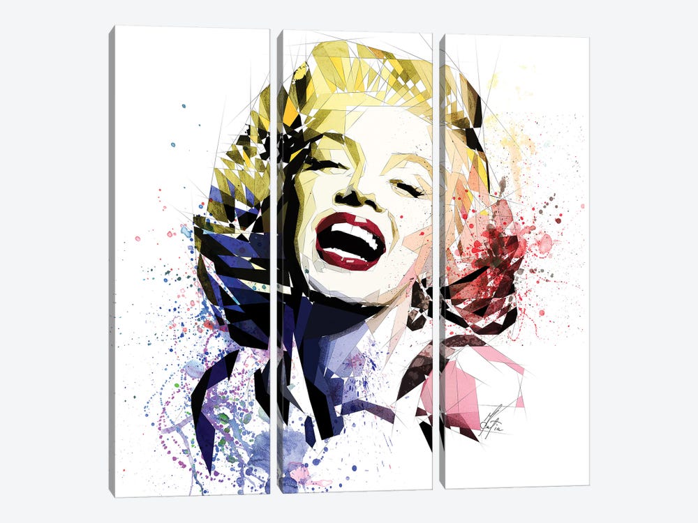 Marilyn Monroe by Katia Skye 3-piece Canvas Art Print