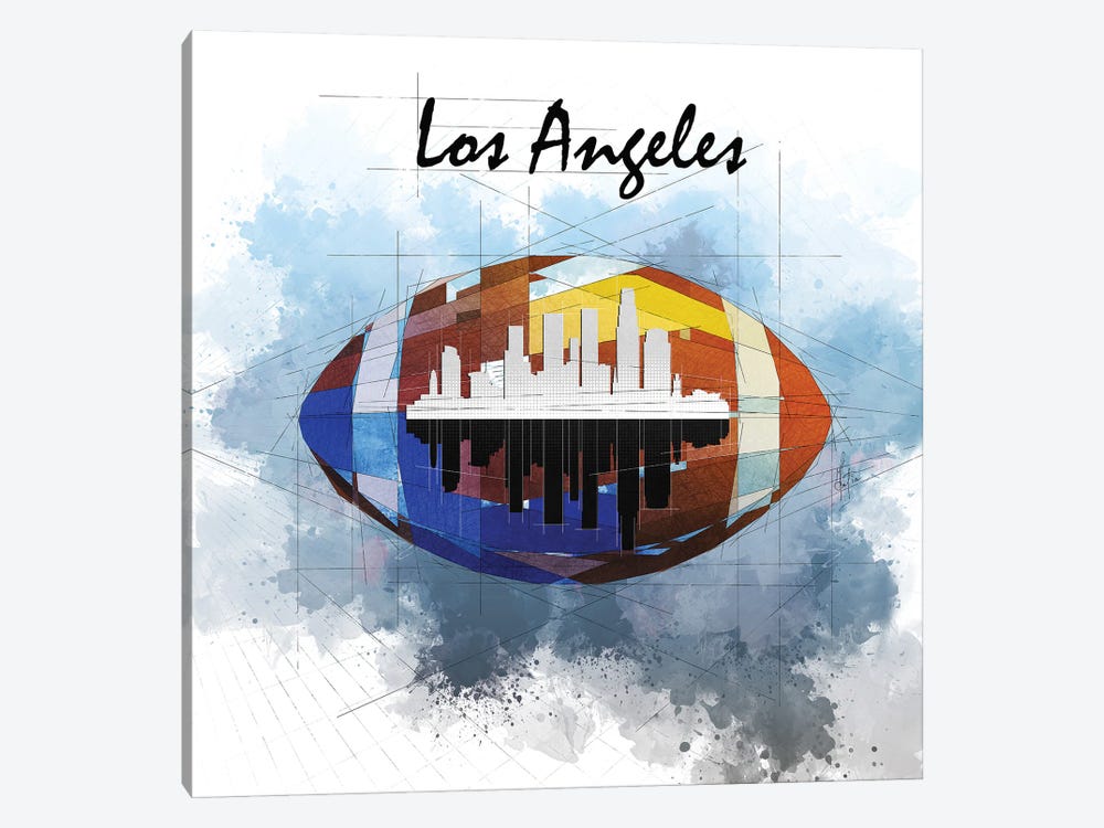Football Los Angeles Skyline by Katia Skye 1-piece Art Print