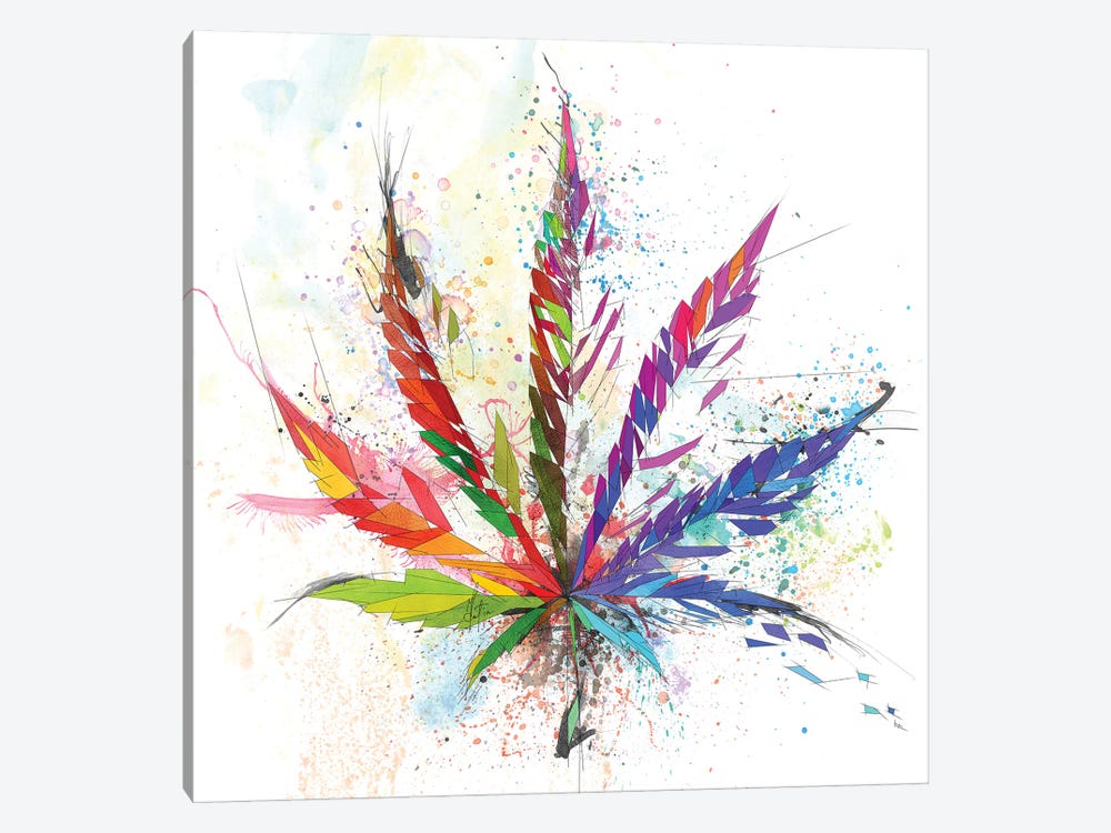 Cannabis Leaf by Katia Skye 1-piece Canvas Print