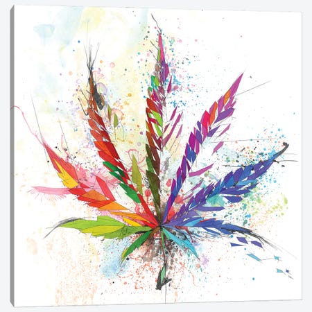 Cannabis Leaf Canvas Print #KSK22} by Katia Skye Canvas Art