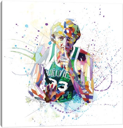 Larry Bird Canvas Art Print - Athlete & Coach Art