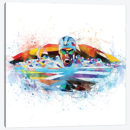 Michael Phelps Canvas Print #KSK27} by Katia Skye Canvas Print