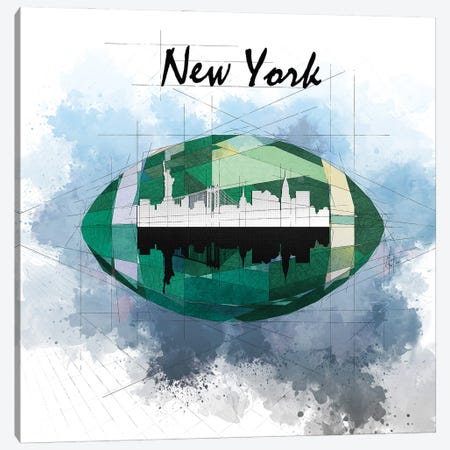 Football New York Jets Canvas Print #KSK31} by Katia Skye Canvas Print