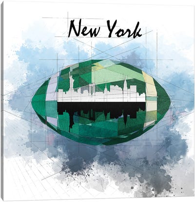 Football New York Jets Canvas Art Print - Katia Skye