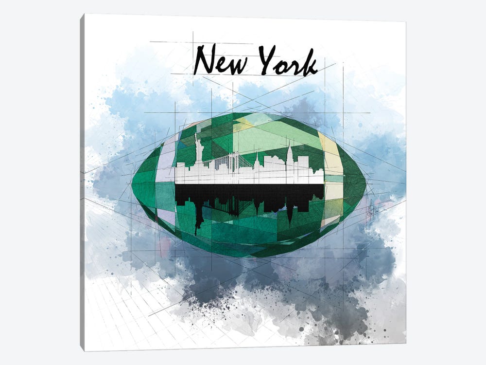 Football New York Jets by Katia Skye 1-piece Canvas Art Print