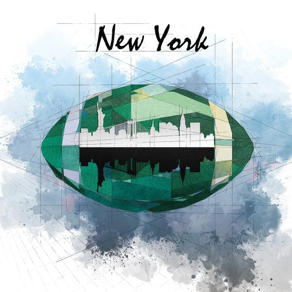 Sculptures & Statues: Football New York Jets by Katia Skye