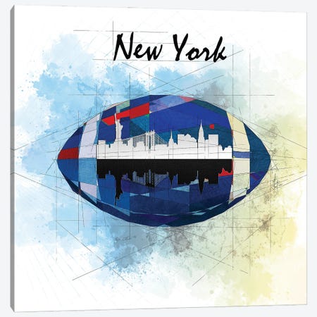 Football New York Giants Canvas Print #KSK32} by Katia Skye Canvas Print