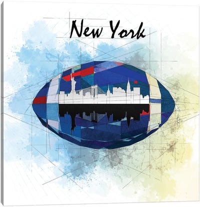 Football New York Giants Canvas Art Print - New York City Skylines