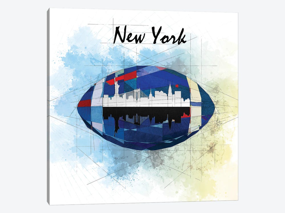 Football New York Giants by Katia Skye 1-piece Canvas Art