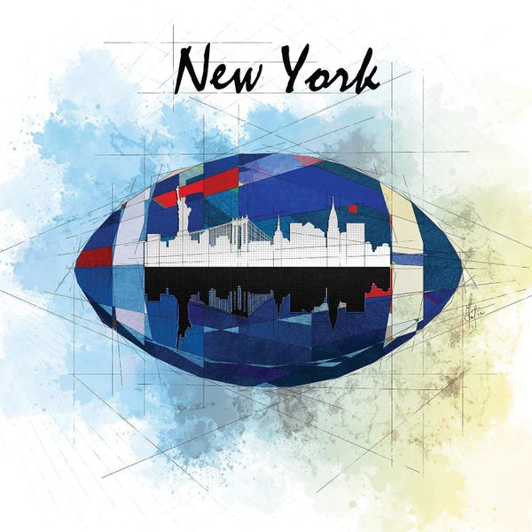 Sculptures & Statues: Football New York Giants by Katia Skye