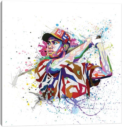 Tiger Woods Canvas Art Print - Colorful Art