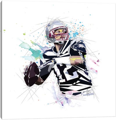 Tom Brady Canvas Art Print - Football Art