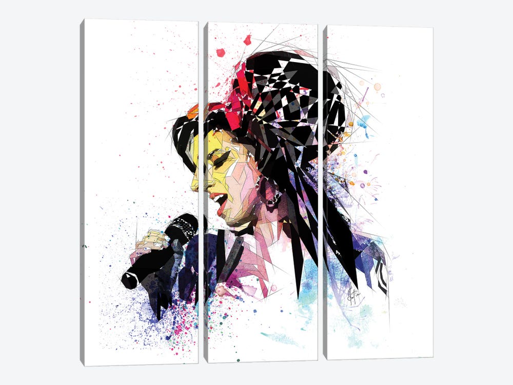 Amy Winehouse by Katia Skye 3-piece Canvas Artwork