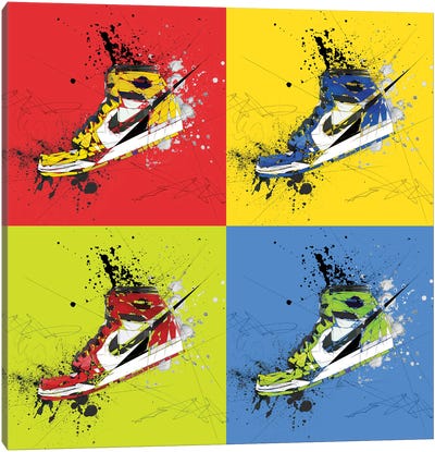 Jordans Colors Canvas Art Print - 3-Piece Pop Art
