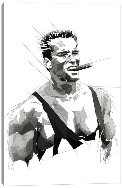 Arnold Black And White Canvas Art Print - Fitness Fanatic