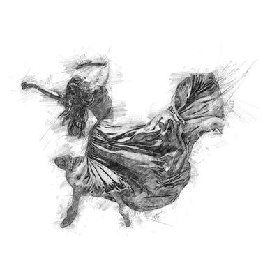 Pencil Sketch XVII by Katia Skye metal wall art