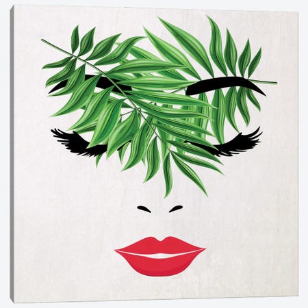 Lips And Leaves I Canvas Print #KSM117} by Karen Smith Canvas Art