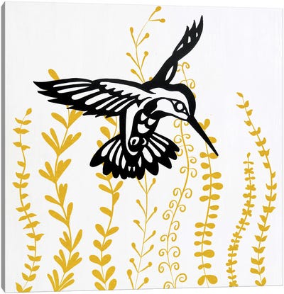 Birdinthebush II Canvas Art Print - Karen Smith
