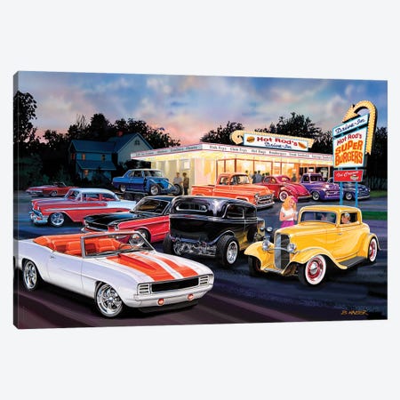 Hot Rod Drive-In I Canvas Print #KSR12} by Bruce Kaiser Canvas Art