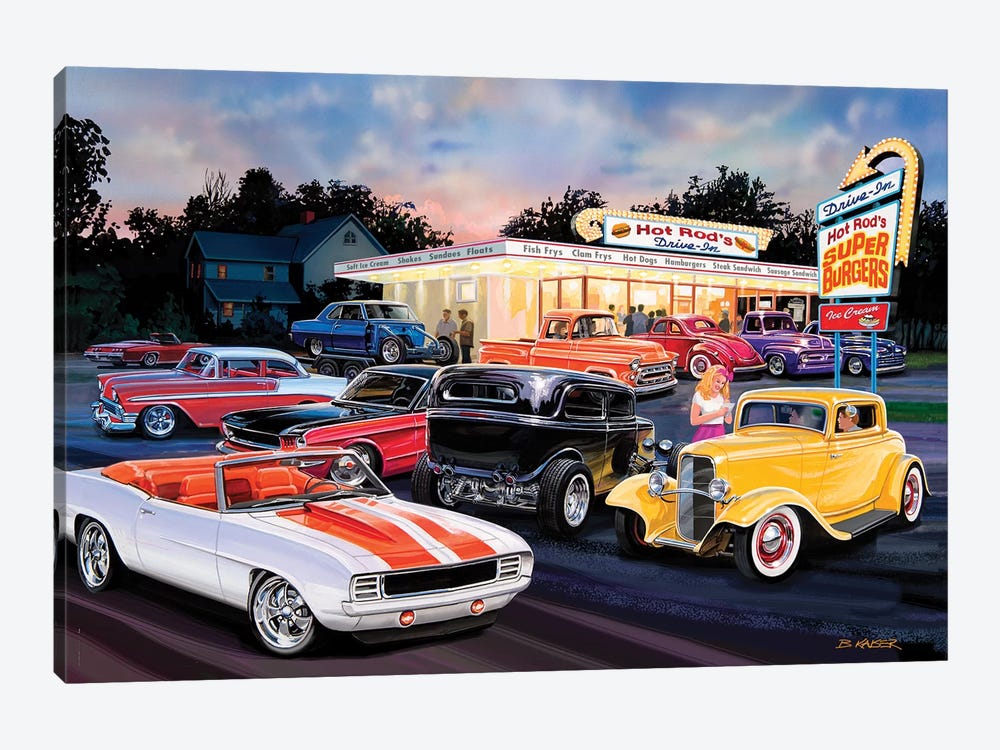 Hot Rod Drive-In I by Bruce Kaiser 1-piece Art Print