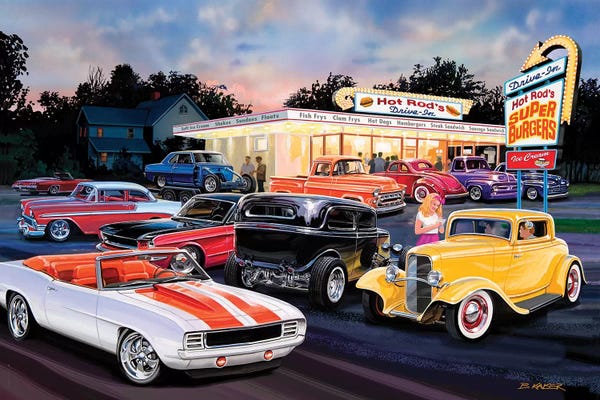 Bruce Kaiser: Hot Rod Drive-In I by Bruce Kaiser