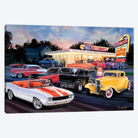 Hot Rod Drive-In II Canvas Print #KSR13} by Bruce Kaiser Canvas Wall Art