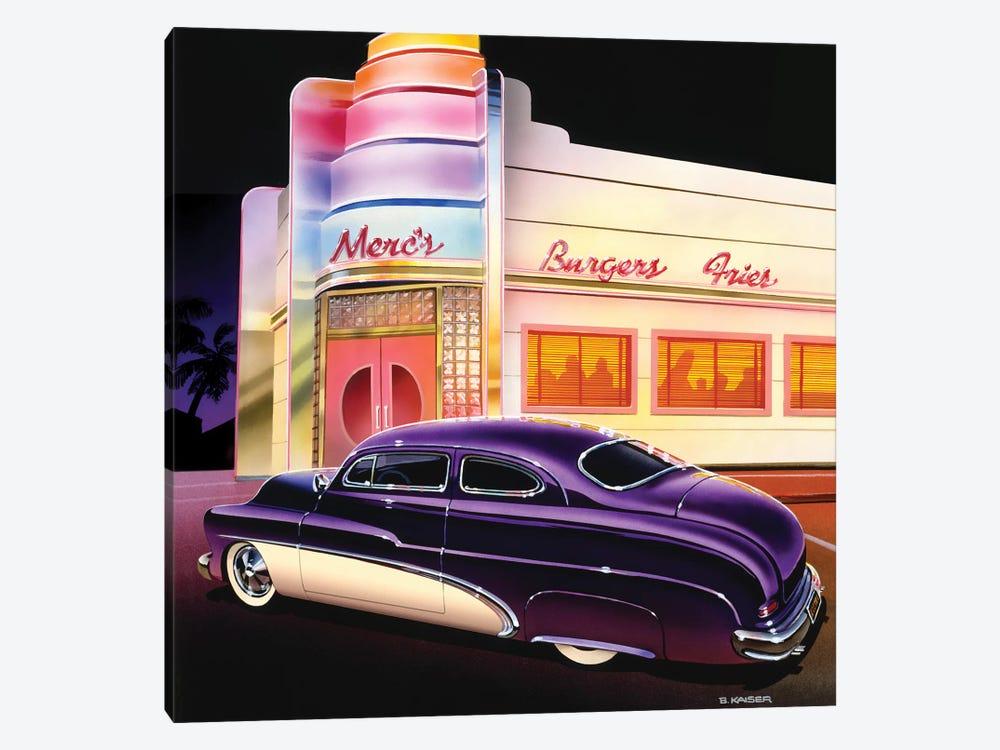 Merc's Burgers by Bruce Kaiser 1-piece Canvas Print