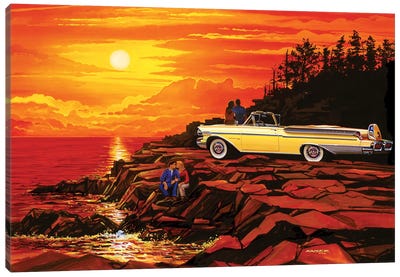 57 Merc Sunset Canvas Art Print - Bruce Kaiser