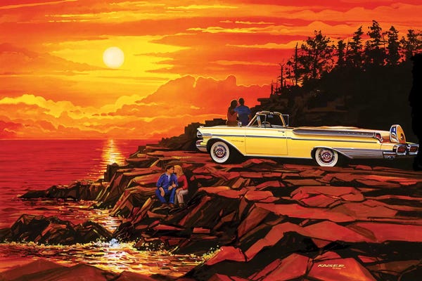 Bruce Kaiser: 57 Merc Sunset by Bruce Kaiser