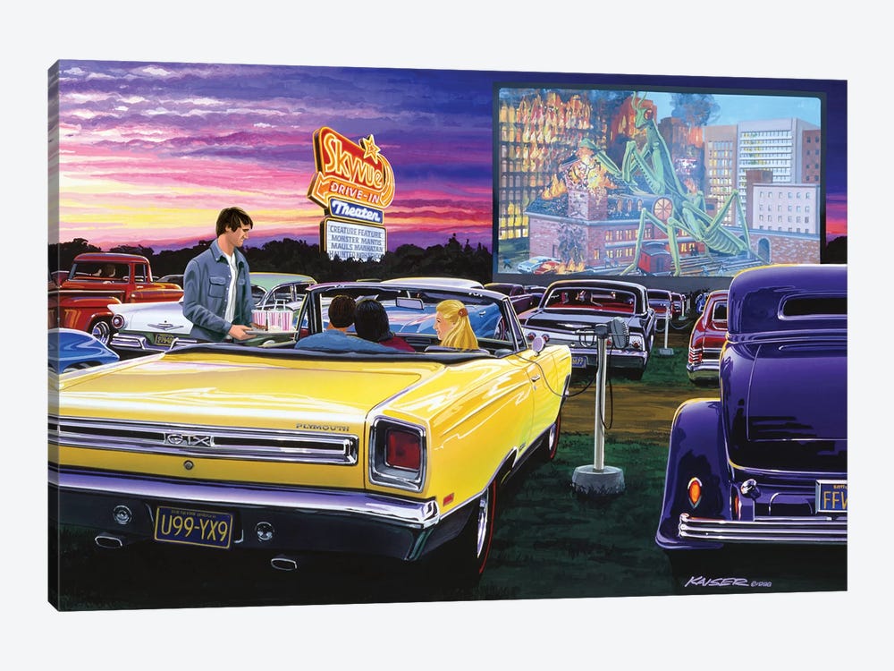Sky View Drive-In by Bruce Kaiser 1-piece Canvas Artwork