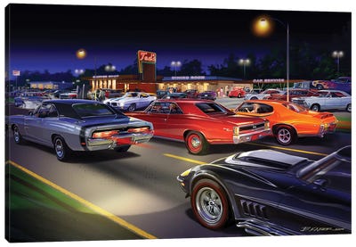 Ted's Painting Canvas Art Print - Auto Racing Art