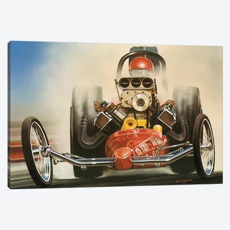 Top Fuel Dragster Canvas Print #KSR28} by Bruce Kaiser Art Print