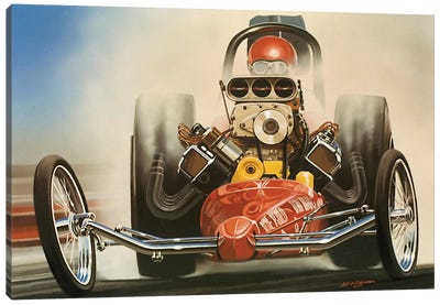 Top Fuel Dragster Canvas Art Print - By Land