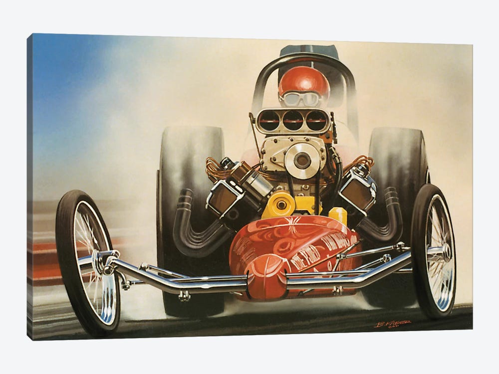 Top Fuel Dragster by Bruce Kaiser 1-piece Canvas Art