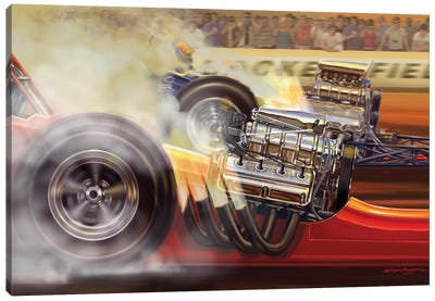 Two Rails Canvas Art Print - Auto Racing Art