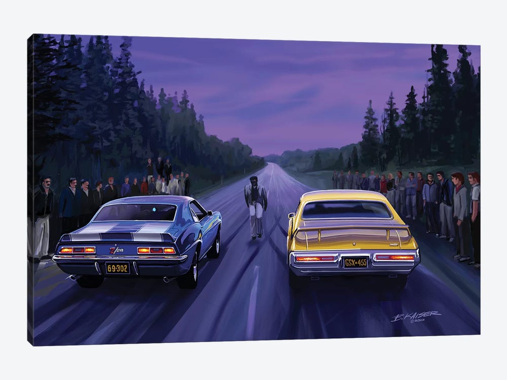 Back Road Races by Bruce Kaiser 1-piece Art Print