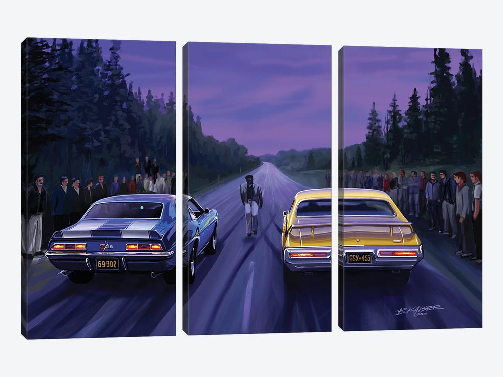 Back Road Races by Bruce Kaiser 3-piece Art Print