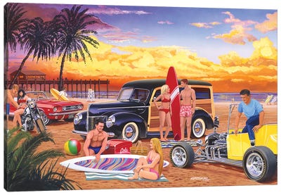 Woody Beach Canvas Art Print - Bruce Kaiser